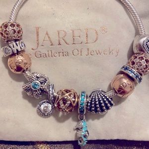Pandora gold and silver beads bracelet